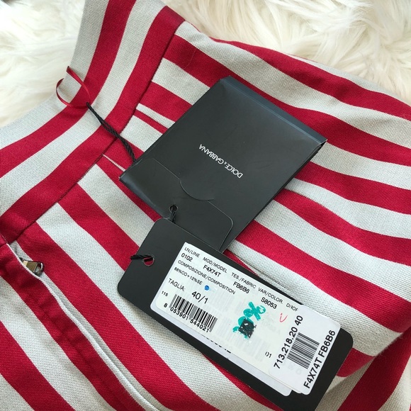 Dolce & Gabbana Red Striped Above Knees Skirt - Picture 7 of 7